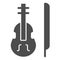 Violin solid icon. Stringed classical instrument vector illustration isolated on white. Musical instrument glyph style