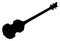 Violin Style Bass Guitar Silhouette On White