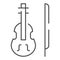 Violin thin line icon. Stringed classical instrument vector illustration isolated on white. Musical instrument outline