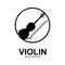 Violin Viola Fiddle Cello bass Contrabass music instrument silhouette logo design