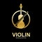 Violin Viola Fiddle Cello bass Contrabass music instrument silhouette logo design