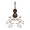 Violin Viola Fiddle Cello bass Contrabass music instrument silhouette logo design