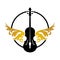 Violin Viola Fiddle Cello bass Contrabass music instrument silhouette logo design