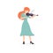 Violin woman character musician