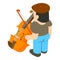 Violinist icon, isometric style