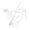 Violinist one continuous line art drawing vector illustration. Girl playing violin isolated on white background.