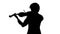 Violinist plays a classic work. White background. Silhouette. Slow motion