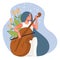 Violinist woman with musical instrument vector