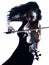 Violinist woman slihouette isolated