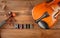 Violins in wood background