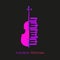 Violoncello piano flat colorful music vector icon