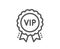 Vip award line icon. Very important person medal sign. Vector