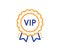 Vip award line icon. Very important person medal sign. Vector