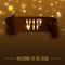 VIP background with realistic brown curved ribbon