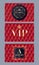 VIP cards with abstract red quilted background