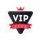 Vip club exclusive member logo with crown and ribbon