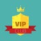 VIP club logo in flat style. VIP Club members only banner