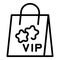 Vip event gift bag icon outline vector. Music concert