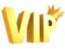 Vip golden text with crown