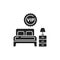 Vip hotel room glyph black icon. Luxury service. Sign for web page, mobile app, button, logo. Vector isolated button.