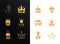 Vip Icons with Crowns, Premium Logo Set, Membership Symbols