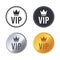 Vip icons. Exclusive vip club members pictogram, royal premium vip symbol, private luxury sign vector icons set