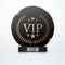 Vip invitation with black award trophy, vector