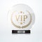 Vip invitation with black award trophy, vector