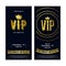 VIP invitation cards with golden paint letters.