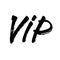 VIP letters abbreviation simple black silhouette icon. Handwritten modern calligraphy, brush painted letters. Vector