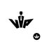 Vip letters black logo. Silhouette of a gentleman in a hat.