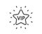 Vip line icon. Very important person star sign. Vector