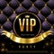 VIP. Luxury invitation coupon certificate with golden letters, exclusive and elegant logo membership in prestige club