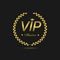 Vip member golden laurel wreath label