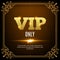 VIP members only. Vip persons background. Vip club banner design invitation. Golden letters.