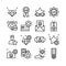 VIP outline icon set., Royalty program icon collection