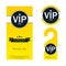 VIP party invitation card, warning hanger and