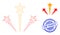 Vip Party Textured Stamp and Web Network Fireworks Vector Icon