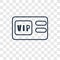 Vip pass concept vector linear icon isolated on transparent back