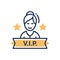 VIP person - modern vector single line icon