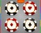 VIP poker black and red chip vector collection (transparency in additional format only)