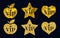 VIP premium golden badges set.