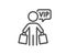 Vip shopping bags line icon. Very important person sign. Vector