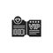 VIP ticket glyph black icon. Customer privilege web exclusive badge. Premium card for concert, cinema, movie, party, event, dance