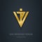 VIP - Very Important Person. Vector gold logo with ornament.