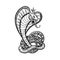 Viper snake cobra in crown, tattoo art design