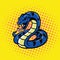 Viper Snake Pop Art Style Vector