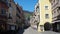 Vipiteno, Bolzano, Trentino Alto Adige. The pedestrian street of the village with the traditional Tyrolean houses