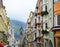 Vipiteno tower and medieval colored houses, Italy