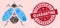 Viral Collage Fly Insect Icon with Scratched Coronavirus Quarantine Seal